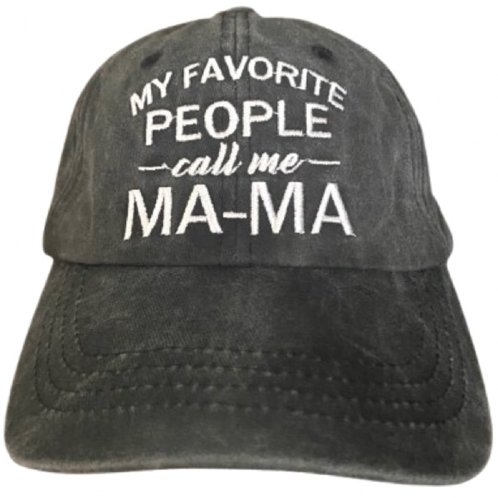 My Favorite People Call Me Mama baseball Cap Denim Distressed Adjustable Cotton